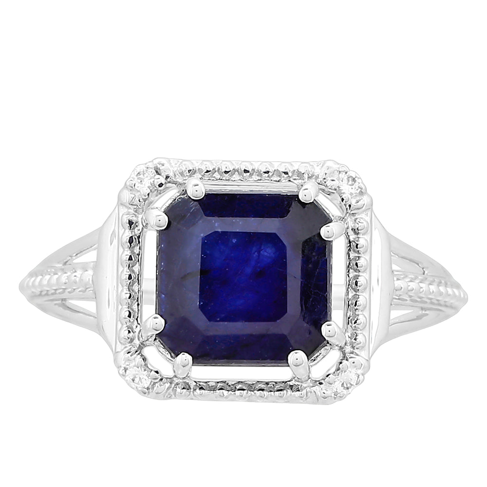 Strieborný Prsteň s Thajským Zafírom a Bielym Topásom 1 