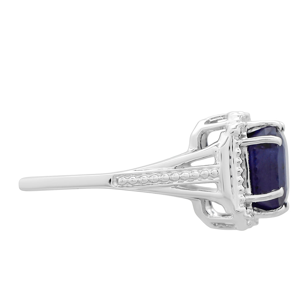 Strieborný Prsteň s Thajským Zafírom a Bielym Topásom 2 