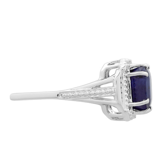 Strieborný Prsteň s Thajským Zafírom a Bielym Topásom