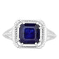 Strieborný Prsteň s Thajským Zafírom a Bielym Topásom