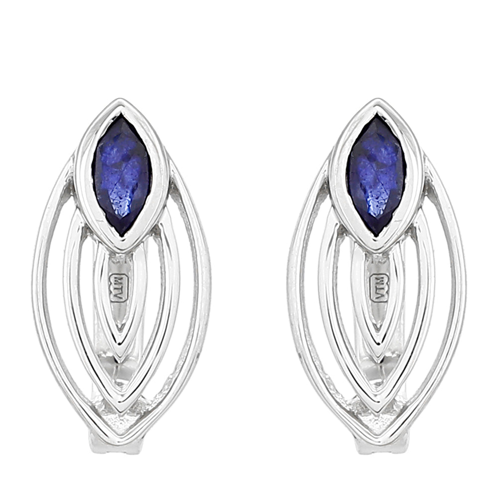 Strieborné Náušnice s Thajským Zafírom 1 