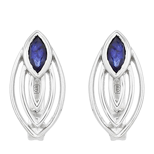 Strieborné Náušnice s Thajským Zafírom