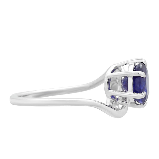 Strieborný Prsteň s Thajským Zafírom a Bielou Sladkovodnou Perlou