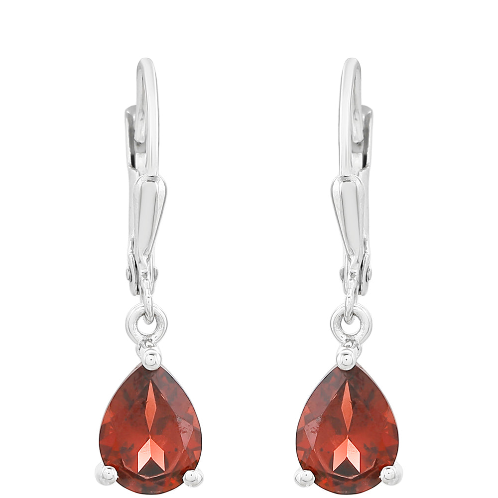 Strieborné Náušnice s Granátom