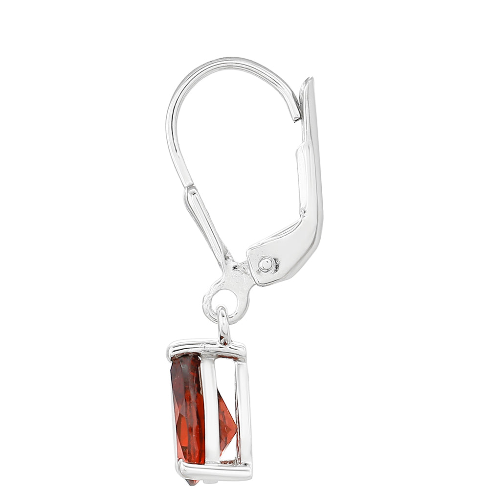 Strieborné Náušnice s Granátom 2 