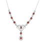 Strieborný Náhrdelník s Granátom a Bielym Topásom