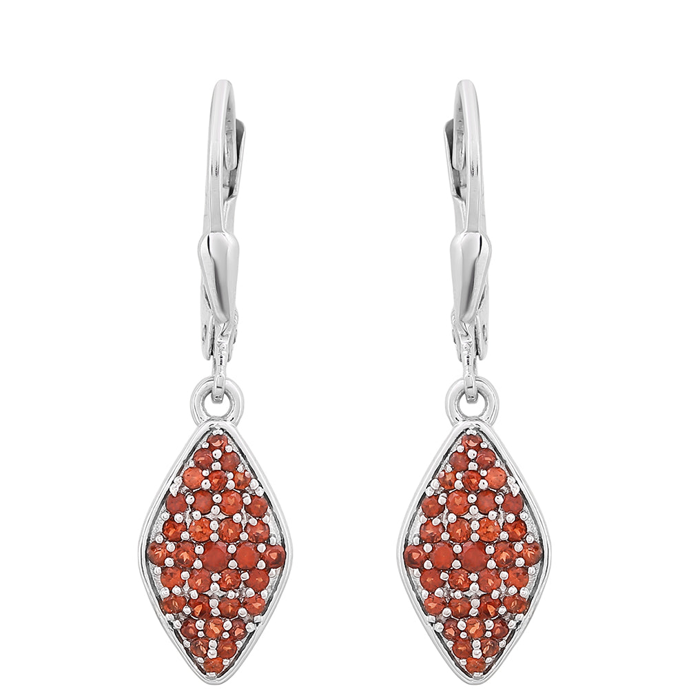 Strieborné Náušnice s Granátom 1 