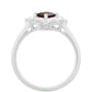 Strieborný Prsteň s Granátom a Bielym Topásom
