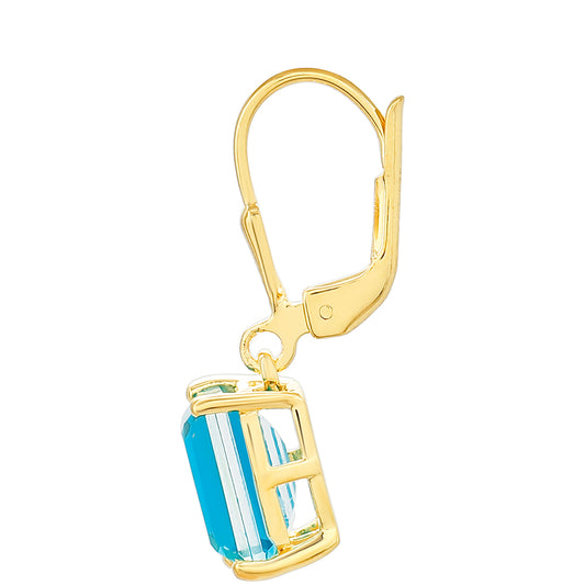 Pozlátené Strieborné Náušnice s Paraiba Kremeňom