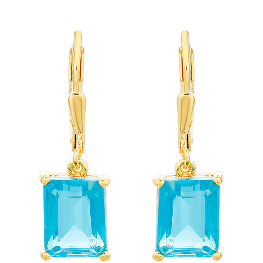 Pozlátené Strieborné Náušnice s Paraiba Kremeňom