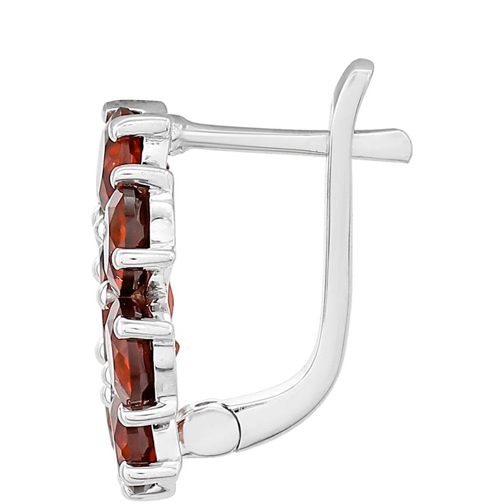 Strieborné Náušnice s Granátom 2 