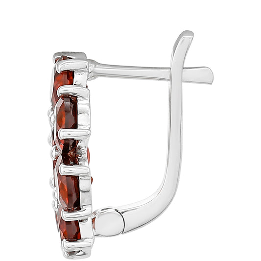 Strieborné Náušnice s Granátom