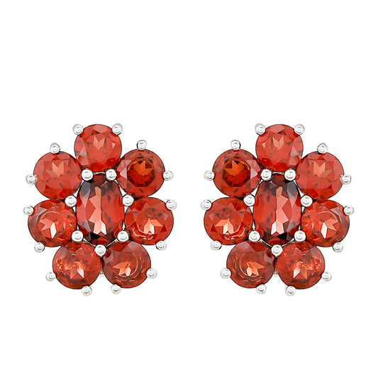 Strieborné Náušnice s Granátom