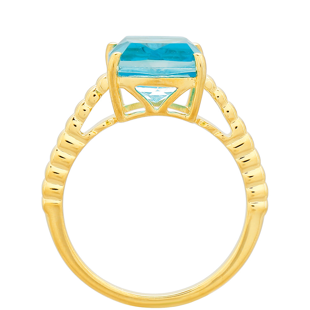 Pozlátený Strieborný Prsteň s Paraiba Kremeňom 4 