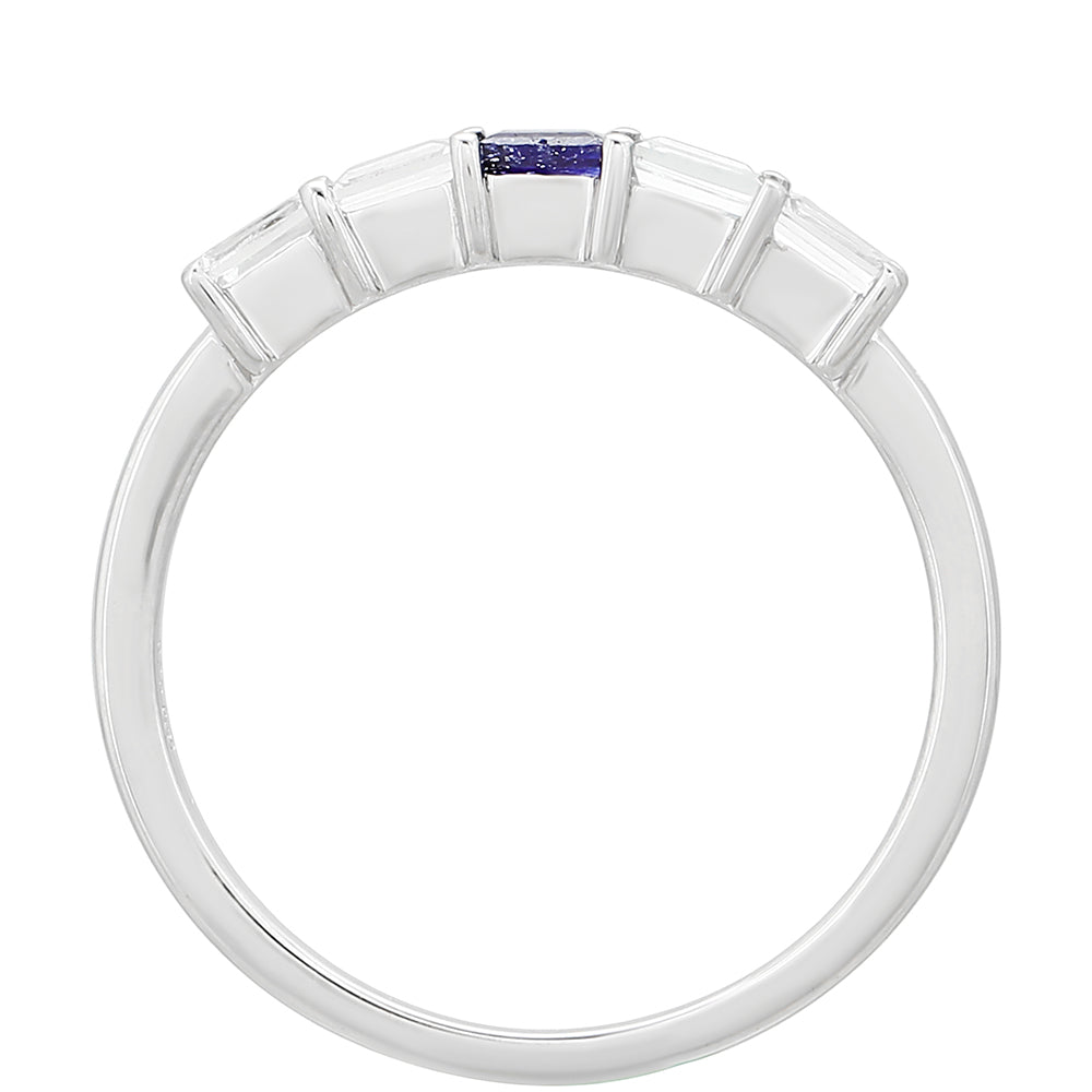 Strieborný Prsteň s Thajským Zafírom a Bielym Topásom 4 