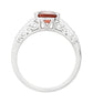 Strieborný Prsteň s Granátom a Bielym Topásom