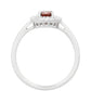 Strieborný Prsteň s Granátom a Bielym Topásom
