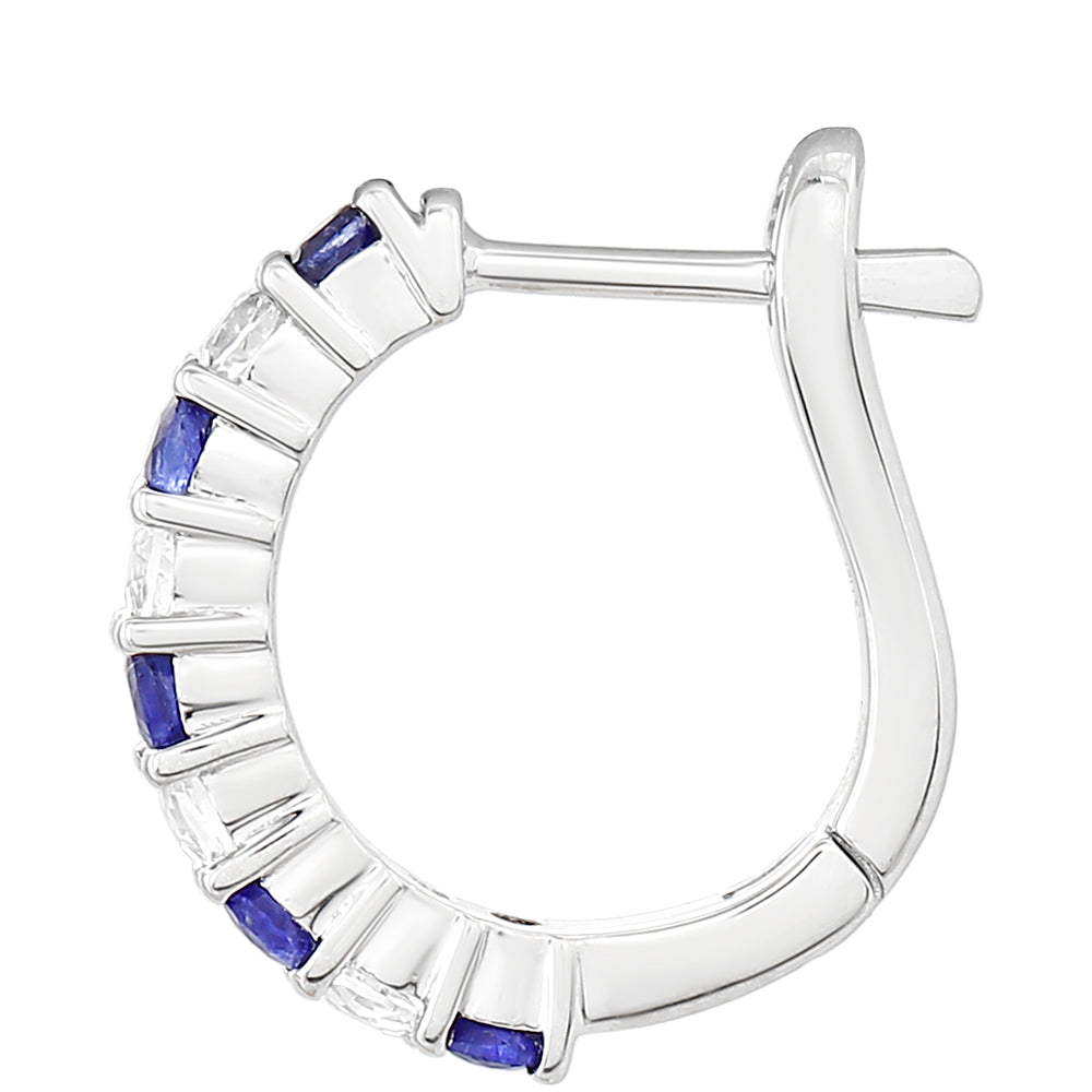 Strieborné Náušnice s Thajským Zafírom a Bielym Topásom 2 