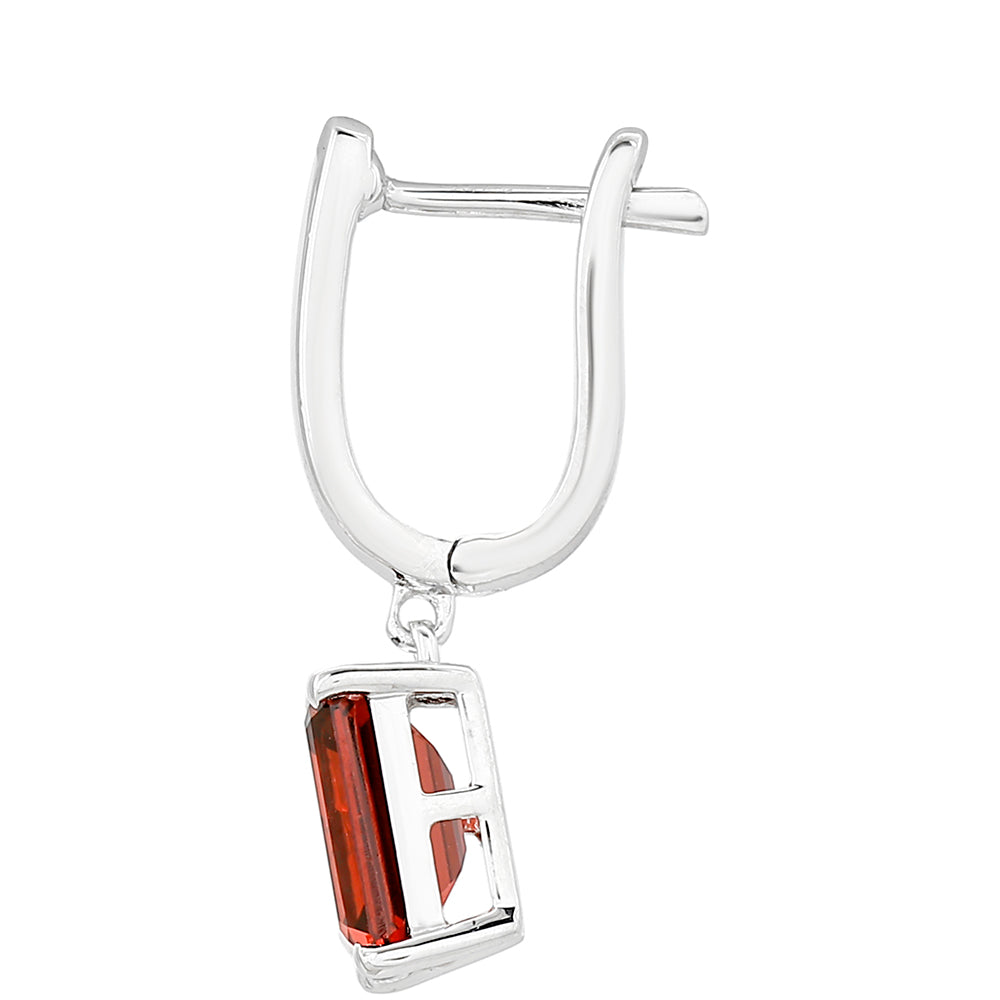 Strieborné Náušnice s Granátom 2 