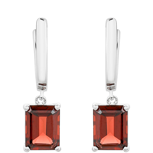 Strieborné Náušnice s Granátom