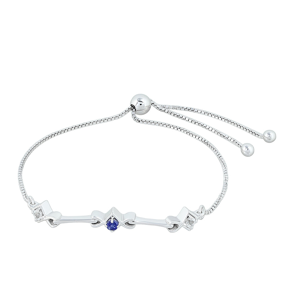 Strieborný Náramok s Thajským Zafírom a Bielym Topásom 1 