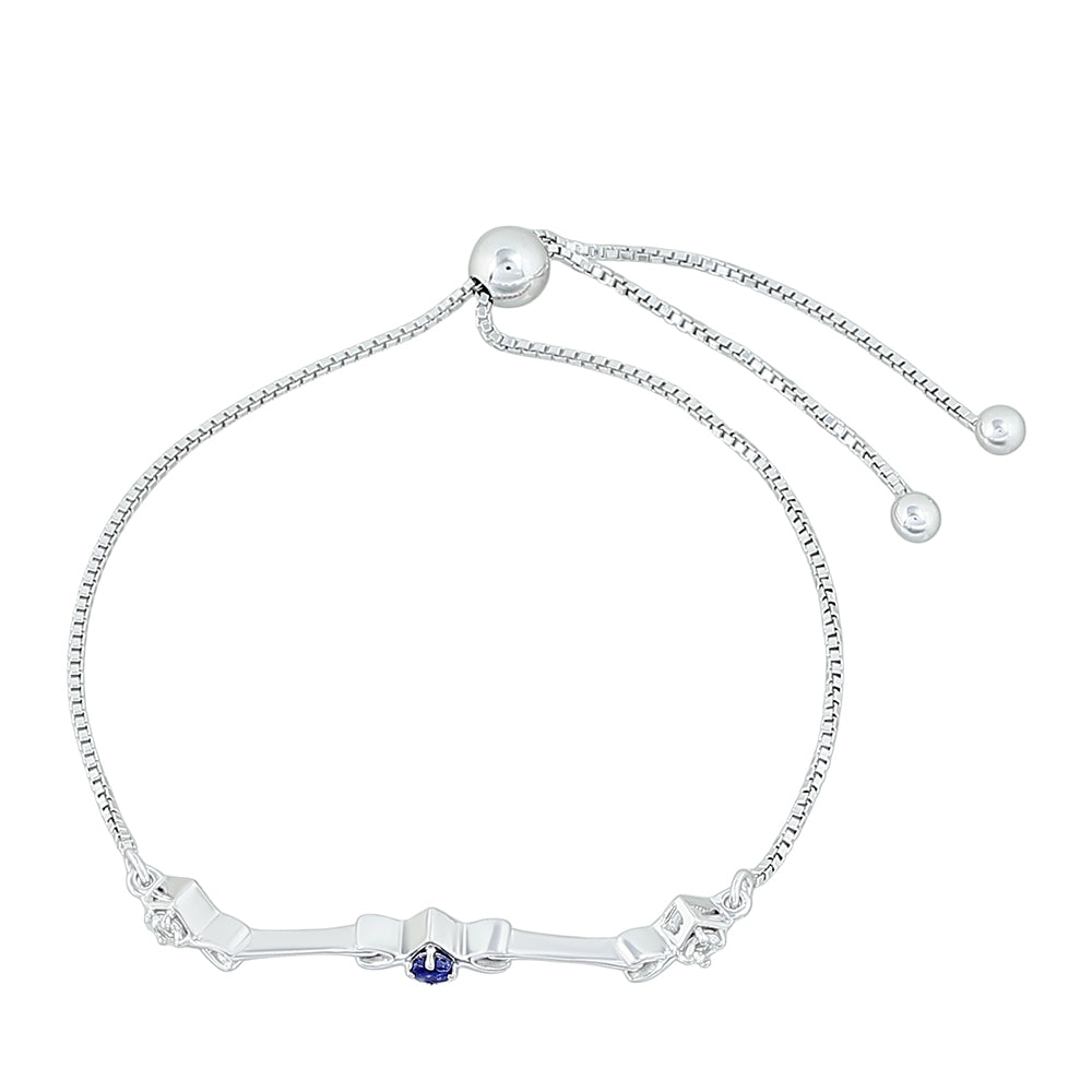 Strieborný Náramok s Thajským Zafírom a Bielym Topásom