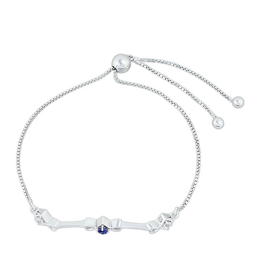 Strieborný Náramok s Thajským Zafírom a Bielym Topásom