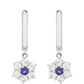 Strieborné Náušnice s Thajským Zafírom a Bielym Topásom