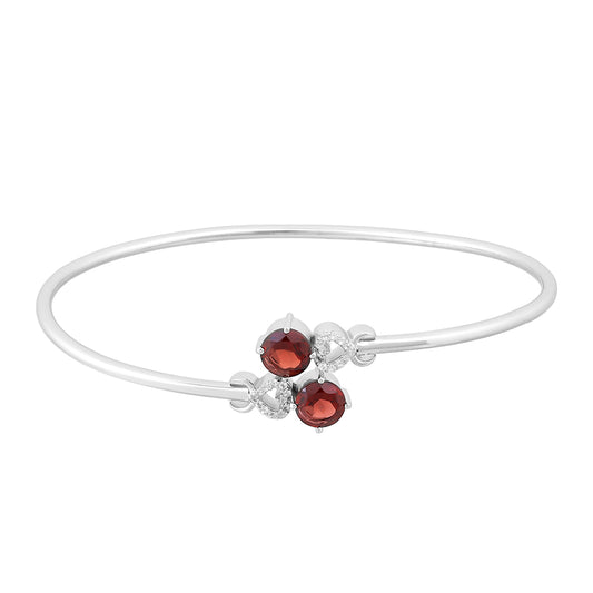 Strieborný Náramok s Granátom a Bielym Topásom