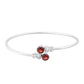 Strieborný Náramok s Granátom a Bielym Topásom