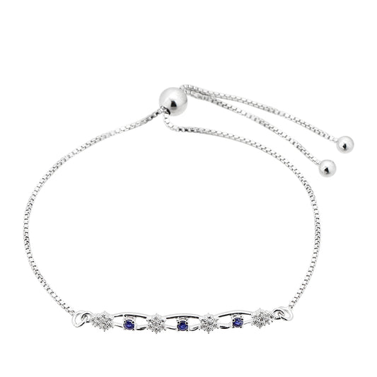 Strieborný Náramok s Thajským Zafírom a Bielym Topásom
