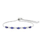 Strieborný Náramok s Thajským Zafírom a Bielym Topásom