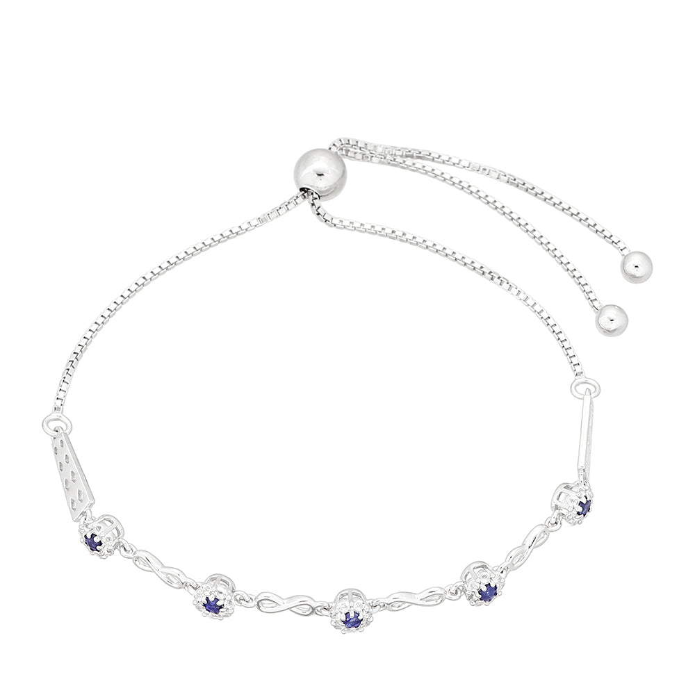 Strieborný Náramok s Thajským Zafírom a Bielym Topásom 2 