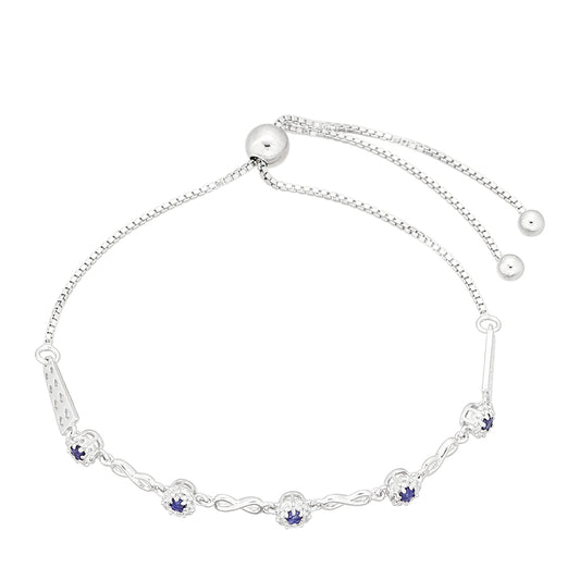 Strieborný Náramok s Thajským Zafírom a Bielym Topásom