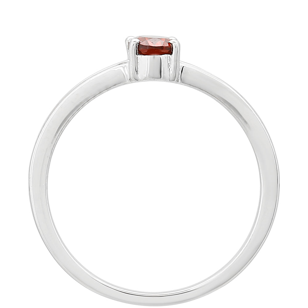 Strieborný Prsteň s Granátom 4 