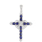 Kríž Strieborný Prívesok s Thajským Zafírom a Bielym Topásom