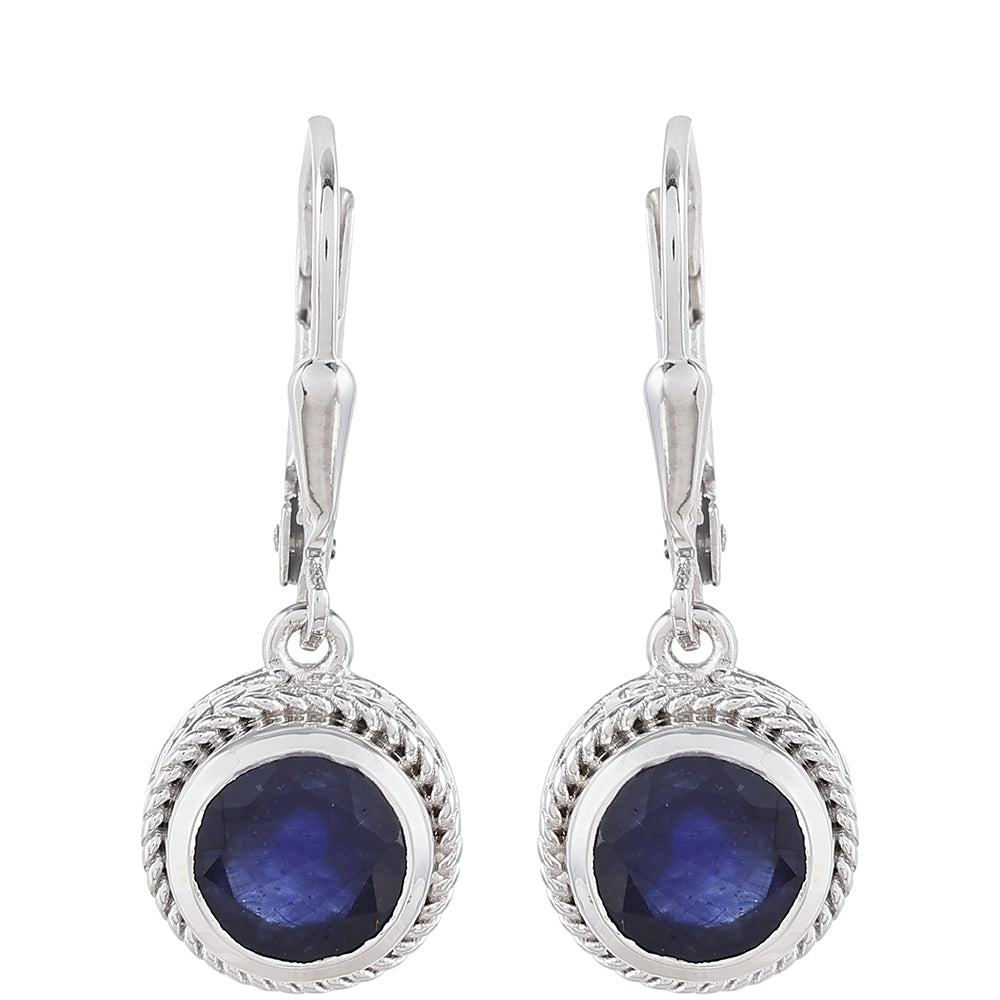 Strieborné Náušnice s Thajským Zafírom