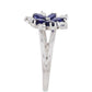Strieborný Prsteň s Thajským Zafírom a Bielym Topásom