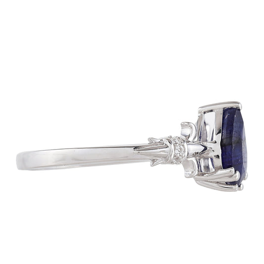 Strieborný Prsteň s Thajským Zafírom a Bielym Topásom