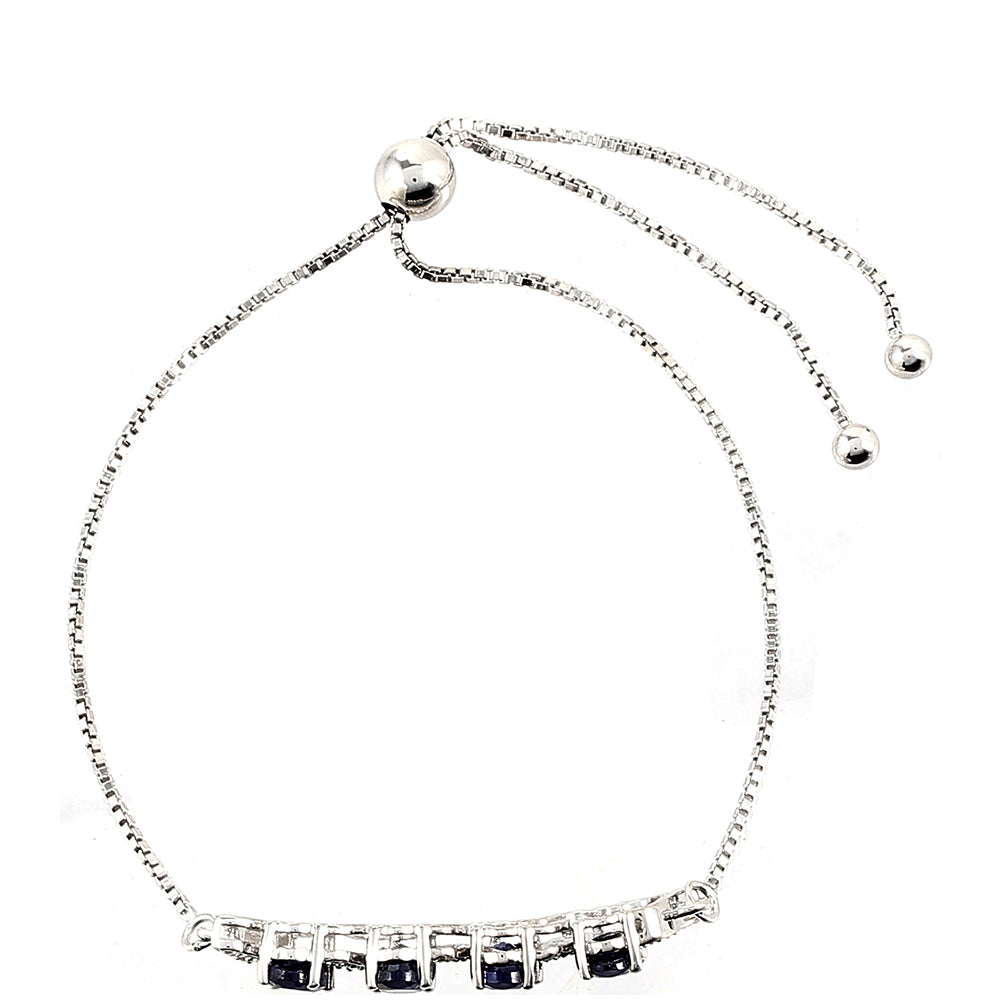 Strieborný Náramok s Thajským Zafírom a Bielym Topásom