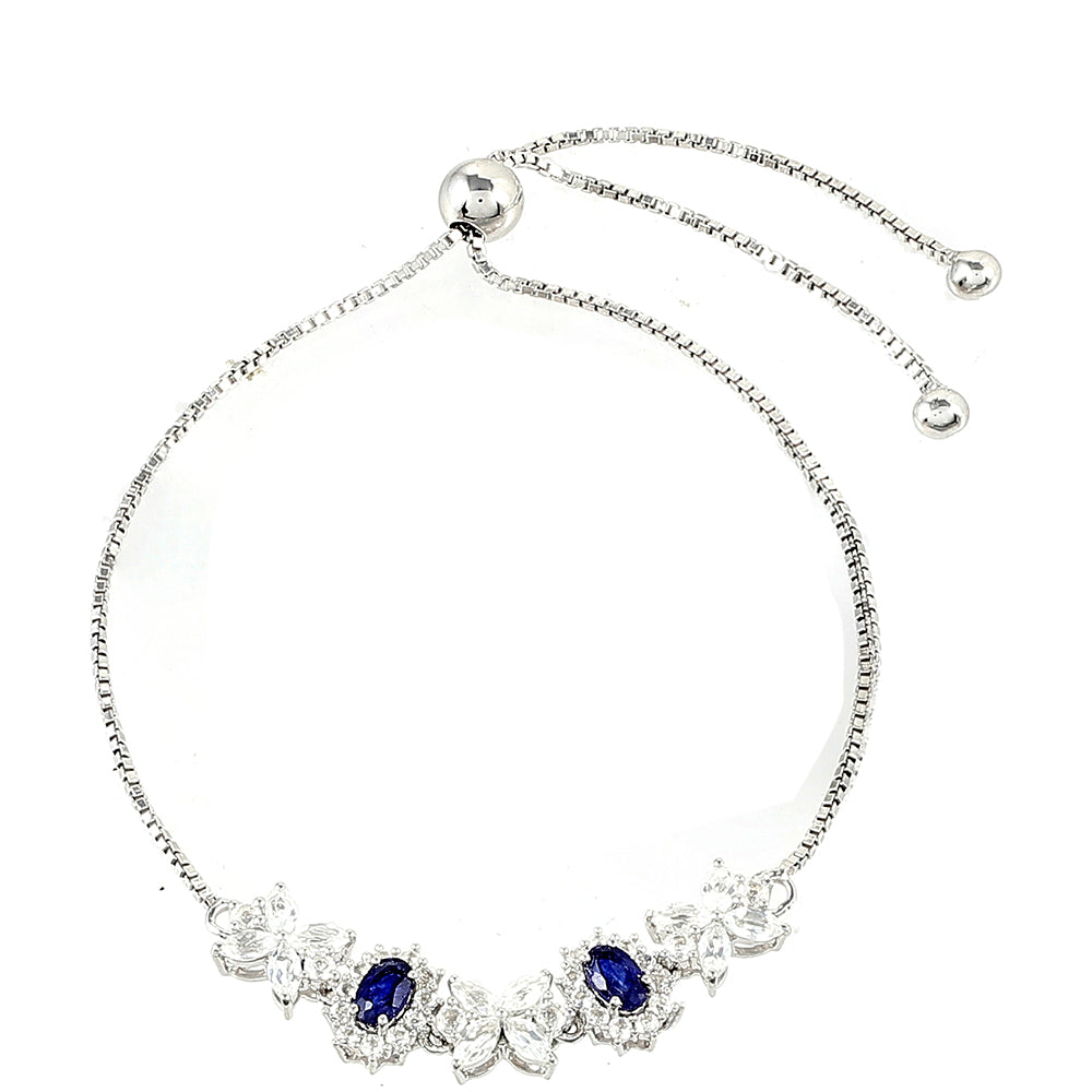 Strieborný Náramok s Thajským Zafírom a Bielym Topásom 1 