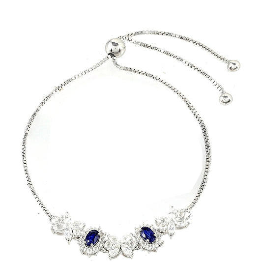 Strieborný Náramok s Thajským Zafírom a Bielym Topásom