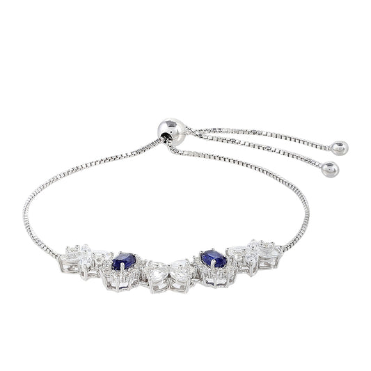 Strieborný Náramok s Thajským Zafírom a Bielym Topásom