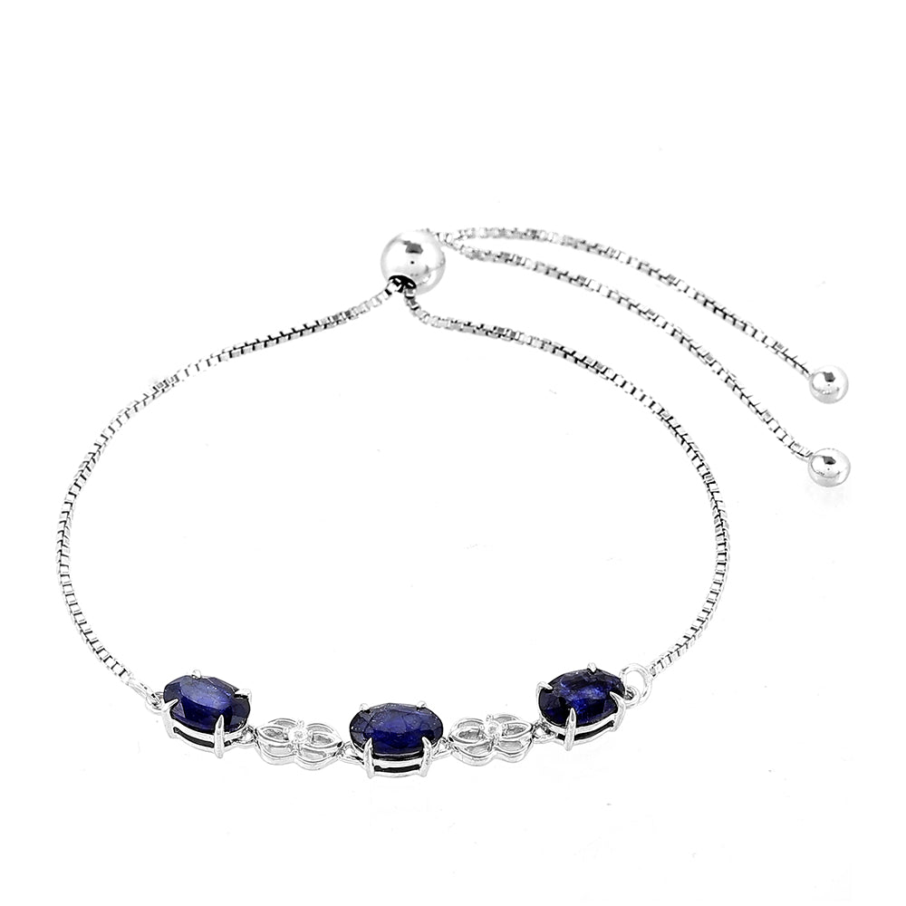 Strieborný Náramok s Thajským Zafírom a Bielym Topásom 1 