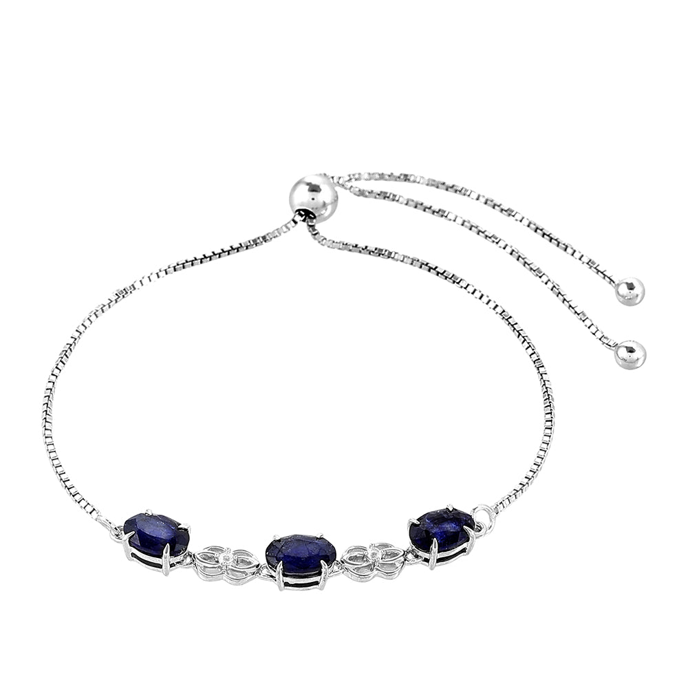 Strieborný Náramok s Thajským Zafírom a Bielym Topásom 3 