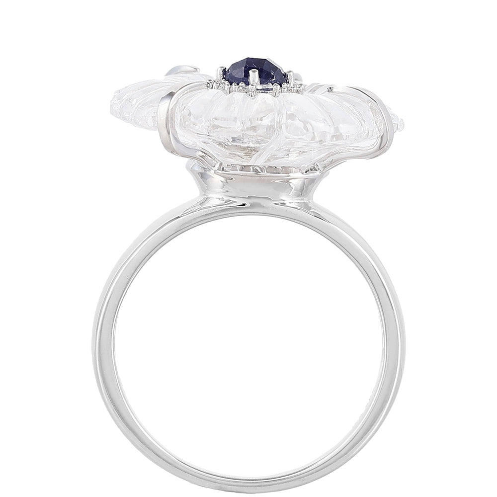 Strieborný Prsteň s Thajským Zafírom a Krištáľovým Kremeňom 4 