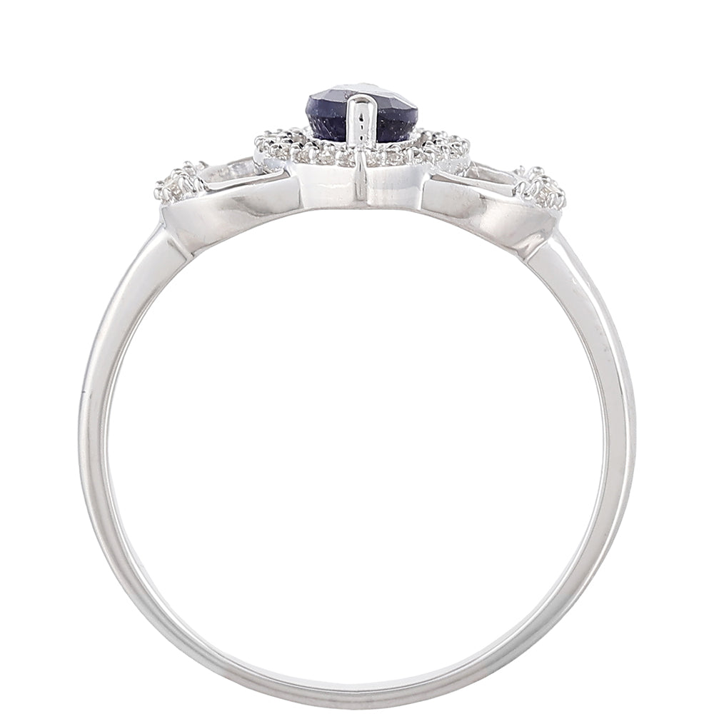 Strieborný Prsteň s Thajským Zafírom a Bielym Topásom