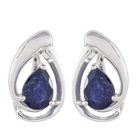 Strieborné Náušnice s Thajským Zafírom