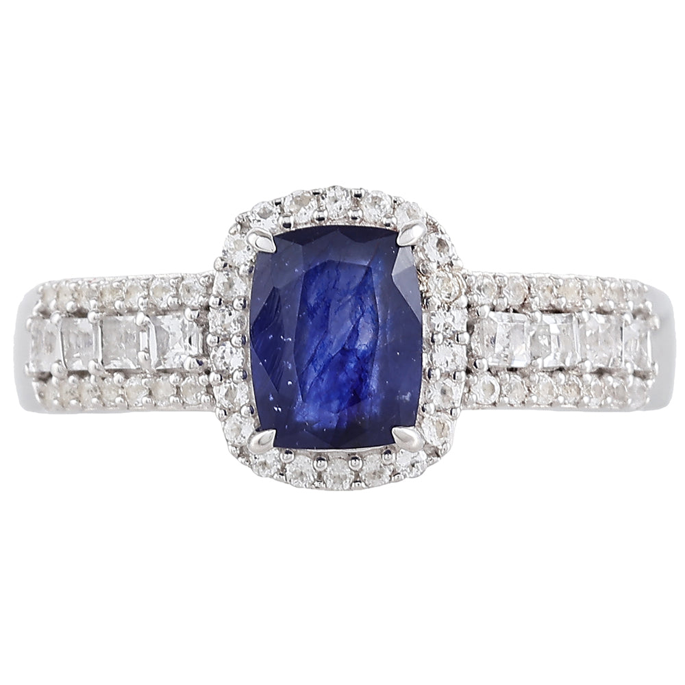 Strieborný Prsteň s Thajským Zafírom a Bielym Topásom 1 