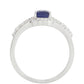 Strieborný Prsteň s Thajským Zafírom a Bielym Topásom